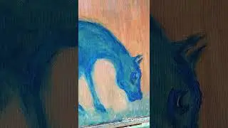 #RelaxingMusic, #horse, #acrylicpainting, #relaxart, Blue Horse, #relaxpainting, #painting,#Shorts