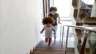 Footsteps Running Wooden Stairs - Sound Effect