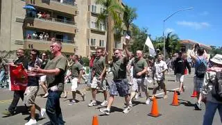 First ever Active Duty LGBT Military march for Gay pride in San Diego July 2011