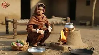 Miniature Doll Ultra Crispy Samosa Cooking Asmr|  Indian village life