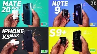 Huawei Mate 20 Pro vs Note 9 vs S9 Plus vs iPhone Xs Max | UNFAIR Battery Charge Test!😱