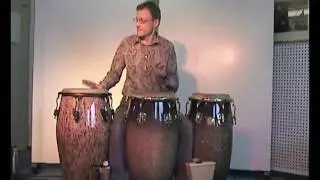 12/8 Congarhythms with both feet ostinato (cowbell & woodblock)