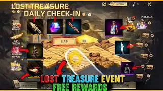 Lost Treasure Event All Free Rewards🔥| M1887 Gunskin Ring Return | Freefire Upcoming New Events