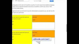 CSS 2 COLUMN LAYOUT ~ 100% Responsive ~ Mobile Friendly ~ No Bugs ~ No CSS Hacks