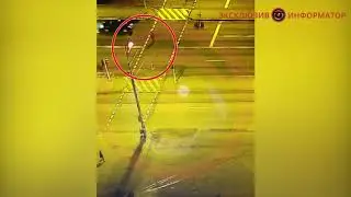 На Слобожанском проспекте автомобиль врезался в Chevrolet и чуть не сбил пешехода: видео момента