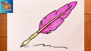 How to Draw a Feather Pen Step by Step