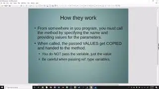 Lesson 6 - Methods - code that can be called at will