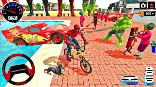 🥰Spiderman Monster Mc Queen Car 🦚Thung Thung & Scary Teacher Fight 🥰Modified Police Car Showroom🎉