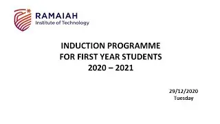 Virtual Induction Program (Day 2) for First Year B.E/B.Arch students of 2020-21 batch.