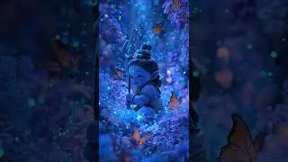 Baby Shiva with trishul Neon Forest Garden 😍❤️| SlokaToons #Shiva #kids #shorts