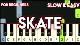 BRUNO MARS & SILK SONIC - SKATE | SLOW & EASY PIANO TUTORIAL