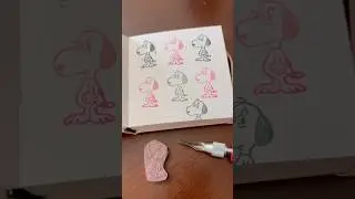 ♡ Snoopy Stamp Carving DIY Free|Easy|Beginner|#snoopy #cozy #carving #fyp #shorts craft ❄️❄️