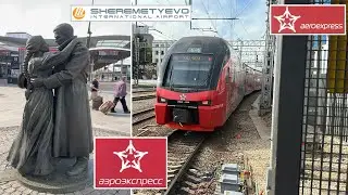 4K UHD Scenic Aero-Express Train Ride from Sheremetyevo Airport to Belorussky railway station.