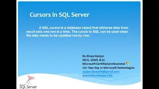 Cursors in SQL Server (T-SQL)