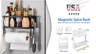 Best Magnetic Spice Rack & Paper Towel Holder for Fridge | Kitchen Organizer Must-Have!