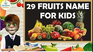 Fruits Names for Kids | Tom Teaches 20 Fruits (English + Hindi)
