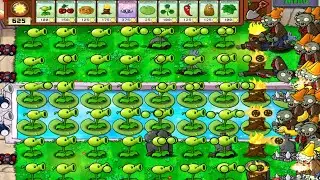 Plants vs Zombies - Peashooter Torchwood Spikerock vs 99 Conehead Survival endless