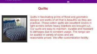 Exporter and Manufacturer of BEDDING SETS  -AIRWILL EXPORTS