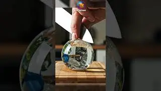 Slicing a Glass Sphere SO Satisfying 😮🔪 | ASMR Cutting #shorts  #asmr  #ai