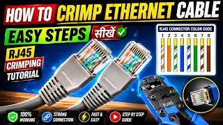 How To Crimp Ethernet Cable | Rj45 crimping tutorial | rj45 connector color code