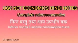 # निम्न वस्तु तथा आय उपभोग वक्र # inferior Goods & income consumption curve # Economics # UGC NET 