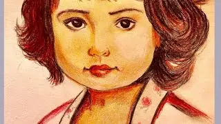 Child portrait using pencil colours by Artist Kanika Singhal
