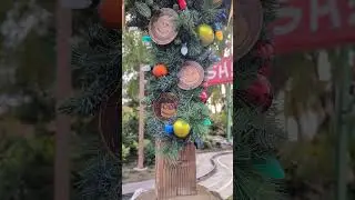 Christmas Pole Decorations Have Peanuts Characters on Them 11/18/25 Knott's Merry Farm