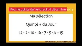 pronostic quinte du jour turfoo PRONOSTIC PMU QUINT&Eacute; + DU JOUR VENDREDI 06 DECEMBRE 2024