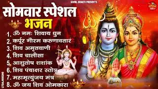 सोमवार भक्ति भजन  ॐ नमः शिवाय, शिव अमृतवाणी, महामृत्युंजय मंत्र, शिव चालीसा, ॐ जय शिव ओंकारा