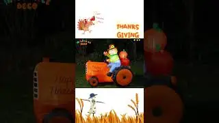 🍁🚜 7FT Thanksgiving Inflatable Scarecrow on Tractor | Lighted Fall Harvest Yard Decoration
