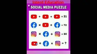 Math Puzzle With Social Media #mathtrick #viral 🤔🤔#video