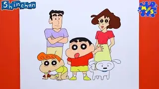 Shinchan Drawing || How to Draw Shinchan Family Easy Step by Step