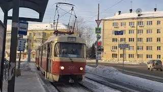 Поездка на трамвае Tatra T3SU | номер 207+208 | маршрут 8 | Екатеринбург 