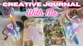 Creative Journal With Me| First Day Of Spring | Sticker Art