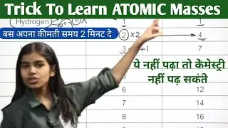 Easy Trick To Learn Atomic Mass of 1 To 30 Elements | Atomic Masses Of Elements In Hindi | RN Glory