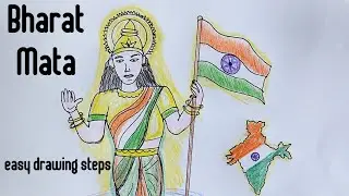 Bharat Mata ki drawing  / Independence day poster drawing /  15 august drawing #15august #drawing 