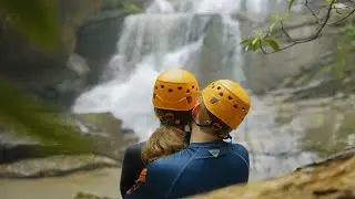 Kendal & Harrison's Waterfall Rappelling Adventure in the North Carolina Mountains Won't Disappoint!