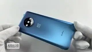 Задняя крышка для OnePlus 7T синяя матовая Nebula Blue со стеклом камеры