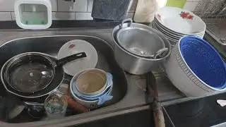 ASMR VIDEO washing dishes by hand no talking stress release Satisfying Video Deep Cleaning Kitchen