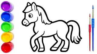 Horse Drawing, Painting and Coloring for Kids & Toddlers | How to Draw Horse