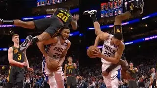 John Collins Epic Acrobatic Fall | 76ers vs Hawks