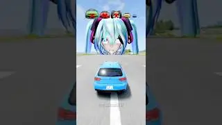 Big Car & Mini Car vs Hatsune Miku Challenge! Who Win? 🚗💥 | BeamNG.drive