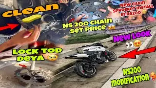 Bajaj Pulsar NS200 New Chain Sprocket install In NS200 // Ns200 Modification 🥰