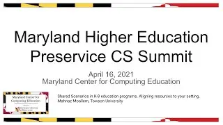MCCE Higher EducationShared Scenarios in K-8 Education and Resources