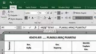 #Excel Araç Puantaj Yapımı