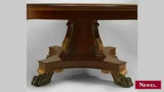 Antique English Regency mahogany round dining table with