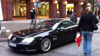 MUST SEE very LOUD Mercedes SL55 AMG with custom exhaust take off in Hamburg