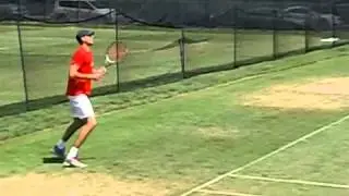 Practice courts - Isner warming up - Another look (July 2012)