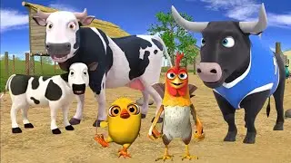 El Pollito pío 3d | El toro se congela jugando en el juegodel Toro y el Tractor 3D