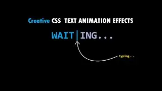Text Typing CSS Waiting Animation Effects | Pure CSS Typewriter Effect